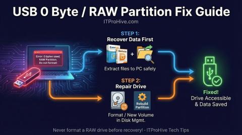 USB Drive Shows 0 Bytes? How to Fix RAW Partition & Recover Data